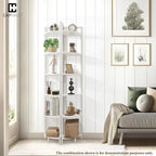 CAPHAUS 6 Tier Corner Shelf, 71.1-Inch Tall Bookshelf, Display Rack With Metal Frame, Round Shelf Unit, Stand for Bathroom, Living Room, Home, Office, White