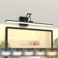 Black Bathroom Vanity Light Fixtures, Morden Vanity Lights with LED Lighting Bar, 5CCT&Dimmable Wall Sconce Lamp,16IN Rotatable Bathroom Light Fixture Over Small Mirror For Restroom Bedroom-ETL