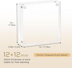 Acrylic Picture Frame 7x7, Clear Double Sided Frameless Photo Frame with Magnetic, Free Standing Desktop Acrylic Frame Display, Lucite Frame with Gift Box Package - 1 Pack