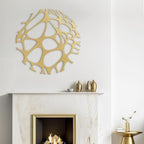 SIGNLEADER Metal Wall Art Decor Abstract Circle Minimalist Modern Abstract Wall Sculpture Hangings Home Decoration for Living Room, Bedroom, Bathroom, Kitchen, Outdoor - 30" Gold