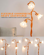 Flower Standing Lamp for Bedroom - 3 Color Temperatures Decorative Flower Tall Floor Reading Lamp with Flexible Neck for Bedroom Living Room Office Corner (Cosmic Orange)