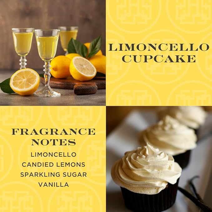 HomeWorx by SLATKIN + CO. Candle- Limoncello Cupcake, 18 oz. Premium Scented Candle - 30-55 Hours Burn Time