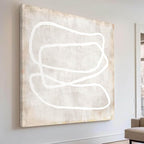 Wall Art for Living Room Wall Decor Bedroom Abstract Art Vintage Kitchen Pictures Office Decor Geometric Paintings Circle Beige Art
