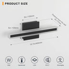 LED Modern Bathroom Vanity Light 15.7 inch 16W Dimmable 5CCT Led Bathroom Light Fixture Over Mirror, Black Bar for Mirror Restroom-ETL Certificated