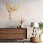 SIGNLEADER Metal Wall Art Decor Angel Minimalist Modern Abstract Wall Sculpture Hangings Home Decoration for Living Room, Bedroom, Bathroom, Kitchen, Outdoor - 24" Gold