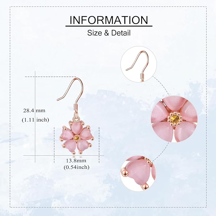 URONE 925 Sterling Silver Earrings Hook Dangle Earrings Jewelry Gifts for Women