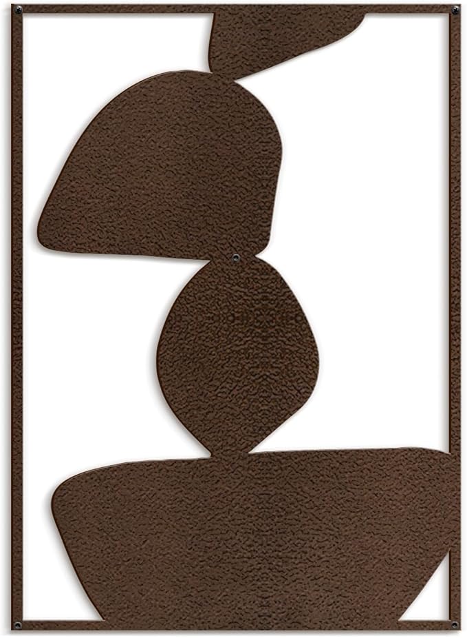 SIGNLEADER Metal Wall Art Decor Abstract Shapes Minimalist Modern Abstract Wall Sculpture Hangings Home Decoration for Living Room, Bedroom, Bathroom, Kitchen, Outdoor - 36" Bronze