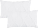 decorUhome Spring Throw Pillow Covers 12x20 Inch Set of 2, Soft Plush Faux Fur Wool Lumbar Pure White Couch Pillow Covers, Decorative Neutral Pillow Cases for Bed Sofa Living Room Home Decor