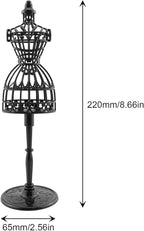 5pcs Doll Clothes Model Rack Black 220mm Hollow Art Model Frame Clothes Gown Display Mini Mannequin Model for Doll Toy Display