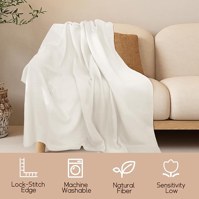 24 Pcs Fleece Blankets Bulk 60 x 50 in, Soft Lightweight Throw Blankets in Bulk for Wedding Bed Couch Outdoor Use Homeless, Large Cozy Wool Valentine's Blankets(White)