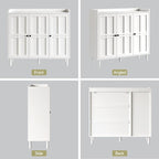 ONBRILL Shoe Cabinet with 3 Doors and Adjustable Shelves, 30 Pairs Shoe Storage Cabinet, 40 Inch Tall Farmhouse Shoe Rack Shoe Organizer Cabinet for Entryway Living Room Closet, White