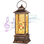Christmas Snow Globe Lantern Crystal Glitter Lantern Features 8 Songs and 6-Hour Timer Function Ideal for Holiday Decorations and Gifts USB and Battery-Powered Snow Globe (Snowman Families)