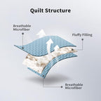 Maple&Stone Quilt Set Twin/Twin XL, Lightweight Light Blue Bedspread Ultrasonic Chevron Pattern Light Coverlet for All Season Comforter Bedding Decor - 2 Piece Twin Extra Long Bed Cover Sets