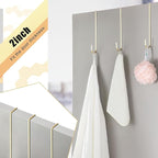 Hotop 15 Inch 6 Pcs Wreath Hangers for Front Door Over The Door Hanger Hooks Steel Wreath Doors Hangers Clothes Towel Hooks Holder for Christmas Halloween Front Decorations Welcome Sign(Champagne)