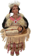 KINNEX COLLECTIONS SINCE 1997 24" Collectible Native American Indian Porcelain Doll (Papoose Woman)