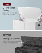 VASAGLE Storage Chest, Storage Bench with 2 Safety Hinges, Farmhouse Style, 15.7 x 31.5 x 18.1 Inches, for Entryway, Bedroom, Living Room, Cloud White ULSB063T14