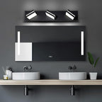 OKELI Bathroom Light Fixtures Black Modern 3-Lights Vanity Light Over Mirror LED Dimmable 350° Adjustable Lamp Head 24W 6000K Cool White ETL Listed 24 Inch