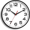 Wall Clock 18 Inch Silent Non-Ticking Modern Clock Battery Operated Classic Simple Minimalist Analog Decorative for Kitchen, Living Room,Office, Bedroom, Bathroom (Black)