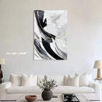 Abstract Canvas Wall Art Black and White Wall Decor Living Room Pictures for Bedroom Framed Large Artwork Office Decor for Wall