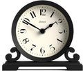 JONES CLOCKS® Saloon Mantel Clock | Traditional Double Scroll Design | Black | Contemporary Classic Style for Desk, Table, Shelf or Bedside