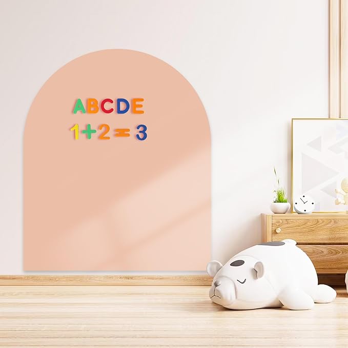 Magnetic Arch Wall Decal, 40 x 32 Upgraded Self-Adhesive Magnetic Chalkboard for Wall, Magnet Wall Drawing Learning for Kids Playroom, School, Home (Light Pink