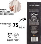 Folkulture Incense Sticks (75 Sticks) |8" Premium Sage & Lavender Incense Sticks for Meditation, Aromatherapy, Cleansing, Focus | No Charcoal,Organic, Non Toxic, 45 Mins, Long Burning Insence-Sticks