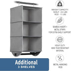 HOLDN’ STORAGE - 3 Shelf Hanging Closet Organizer with Metal Rod - Bamboo Inserted, Holds up to 24 pounds - 24” W x 12” D x 29.5”H - Perfect for College Dorms & RV Hanging Organizer