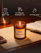 Soy Candle Gifts for Women & Men - 7oz Brown Scented Candle, 50-Hour Burn Time, Aromatherapy Jar for Home Decor, Relaxing Ambiance in Bedroom & Office(Sage Citrus)