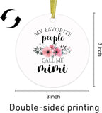 Mimi Gifts Ceramic Christmas Ornaments, Mimis Grandma Christmas Tree Ornaments, Xmas Thanksgiving Birthday Gifts for Mimis, My Favorite People Call Me Mimi Decorative Hanging Ornament