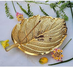 Pure Source India Leaf Design Incense Burner Holder/Incense Stick Holder Ash Catcher for Home Office Fragrance Yoga Meditation