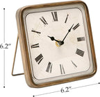 NIKKY HOME Vintage Silent Non-Ticking Table Clock, Shelf Desk Top Clock Battery Operated, Retro Home Decor for Bedroom Living Room Mantel Desktop Countertop, Gold