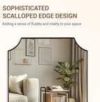 ANDY STAR Brushed Bronze Bathroom Mirror, 24x36 Inch Scalloped Mirror for Bathroom, Antique Bronze Rectangular Mirror with Premium Stainless Steel Metal Frame, Thin Frame Deep 1"