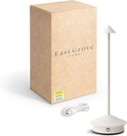Arrrow LED Cordless USB-C Re-Chargeable Desk Lamp, 5200mAh Battery Operated with 3 Color Temperature 2700K-3000K-3500K and Fingertip Touch On/Off Plus Dimming in White