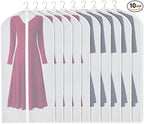 Zilink Clear Coat Covers Garment Bag 54-inch Garment Bags for Hanging Clothes Storage Bag for Coat with Full Length Zipper for Clothing Storage Bags Hanging, Set of 10