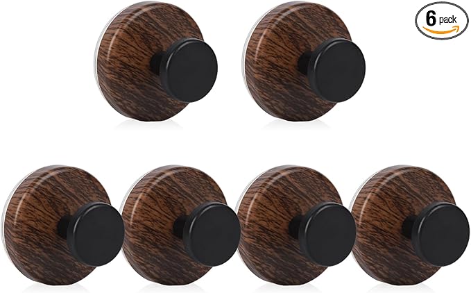 Wreath Hanger for Front Door, Heavy Duty Wreath Hangers for Front Door & Glass Window, Upgrade Suction Cup Hooks for Shower,Christmas Thanksgiving Halloween Easter Valentine (Walnut, 6p)