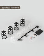 4-Light Black Bathroom Light Fixtures, 29 Inch Modern Bathroom Vanity Lighting Fixtures Over Mirror with Clear Glass and Metal Cage Wall Sconce Lights for Bath, E26, OS-3014BK-4W