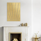 SIGNLEADER Metal Wall Art Decor Zebra Stripe Minimalist Modern Abstract Wall Sculpture Hangings Home Decoration for Living Room, Bedroom, Bathroom, Kitchen, Outdoor - 18" Gold