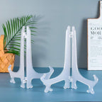 Artliving 10 Inch Clear Plastic Easels or Stand/Plate Holders to Display Pictures or Other Items at Weddings, Home Decoration, Birthdays, Tables (6 Pack)