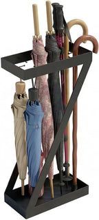 Umbrella Holder for Entryway Black Umbrella Stand indoor，Stores Umbrellas Canes Equipped with hooks for Storing Foldable for use in Homes, Offices, Hotel Lobbies