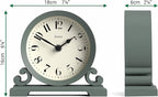 JONES CLOCKS® Saloon Mantel Clock | Traditional Double Scroll Design | Green | Contemporary Classic Style for Desk, Table, Shelf or Bedside