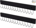 Wall Mounted Necklace Holder, Classic Style Necklace Holder, Tangle-Free Wall Jewelry Organizer with 28 Hooks(2 Packs,Black)