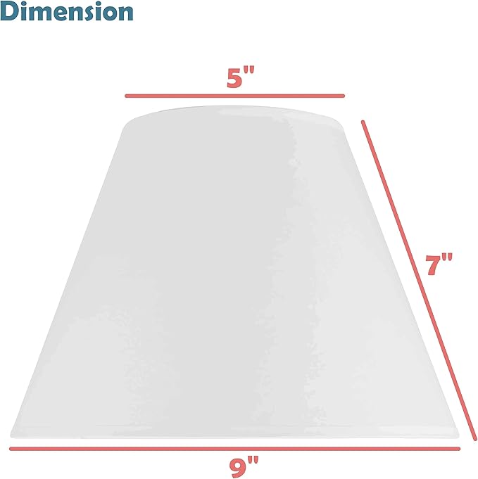 Aspen Creative 56038 Empire Uno Lamp Shade in White with Petal Paper, 5" Top x 9" Bottom x 7" Slant Height, Slip UNO 33mm