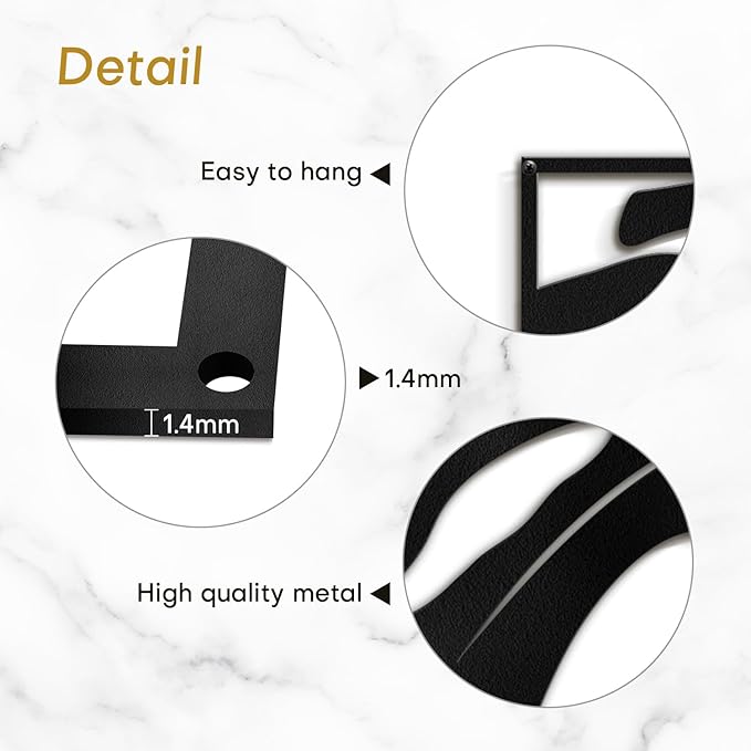 SIGNLEADER Metal Wall Art Decor Monstera Leaf Minimalist Modern Abstract Wall Sculpture Hangings Home Decoration for Living Room, Bedroom, Bathroom, Kitchen, Outdoor - 36" Black