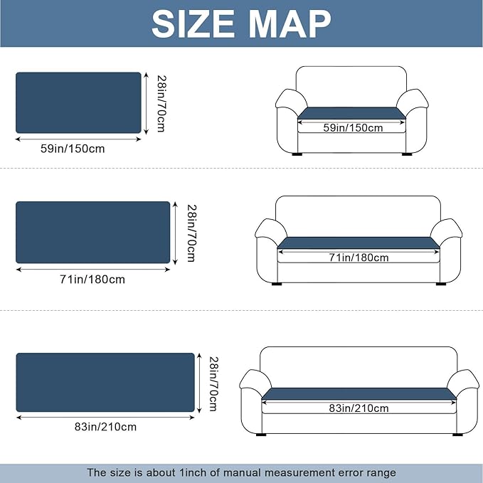 Couch Cover for Dogs, Non Slip Fuzzy Pet Couch Covers for Sofa,Couch Covers for Sofa Pet Friendly,Thick Soft Sofa Slipcovers Cushion Protector(Berlin Blue, 28" x 83"/70 x 210cm)