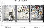 Novatique Banksy Wall Art Street Graffiti Picture Wall Decor Street Girl Graffiti Art Painting Modern Butterfly Poster for Living Room Bedroom,16" x 24" x 3pcs