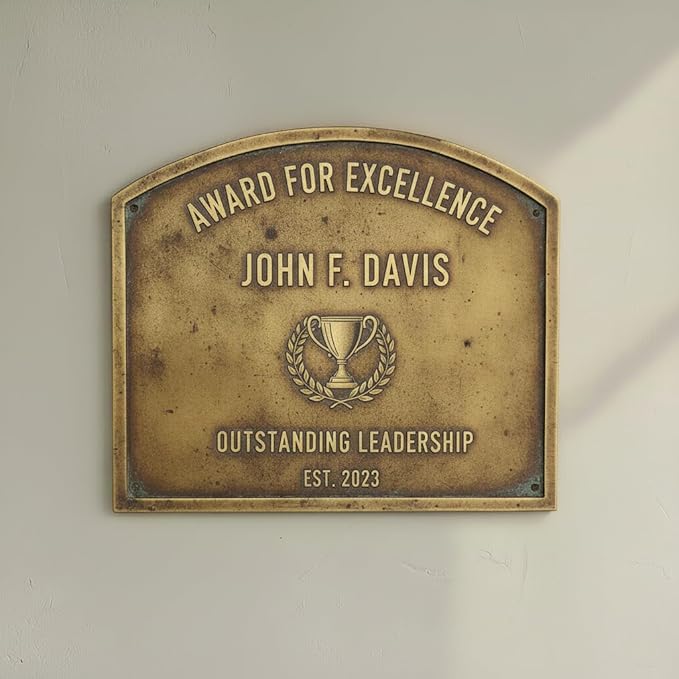 Personalized Plaque | Custom Engraved Wall Plate | Antique Style Name Plate for Home, Office, Shop, Memorial & Decor | Premium Quality Sign (Durable & Elegant) (Bronze Plaques, 10"x8"inches)