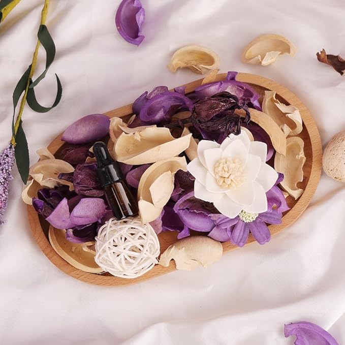 KAV Potpourri Bowl Filler, Spring Pot pourri Dried Flower Vase Fill Mix, Home Decor Scented Dry Petal Puporri, Cinnamon and Citrus, Natural Flower Home Fragrance 14 oz (Lavish Lavender)