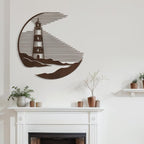 SIGNLEADER Metal Wall Art Decor Lighthouse Minimalist Modern Abstract Wall Sculpture Hangings Home Decoration for Living Room, Bedroom, Bathroom, Kitchen, Outdoor - 18" Bronze