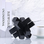 XMGZQ Black Knot Statue for Coffee Table Decor,Modern Minimalist Geometric Knot Sculpture and Figurines,Abstract Art Line Decorative Ornaments Knick Knacks for Shelves,Bookcase,Console,Tabletop,Entry
