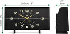 NEWGATE® Wideboy Alarm Clock | Rectangular Retro Design | Black | Mid Century dial | Ideal for Bedside, Desk, Mantel or Shelf | Retro Bedroom & Office Accessory